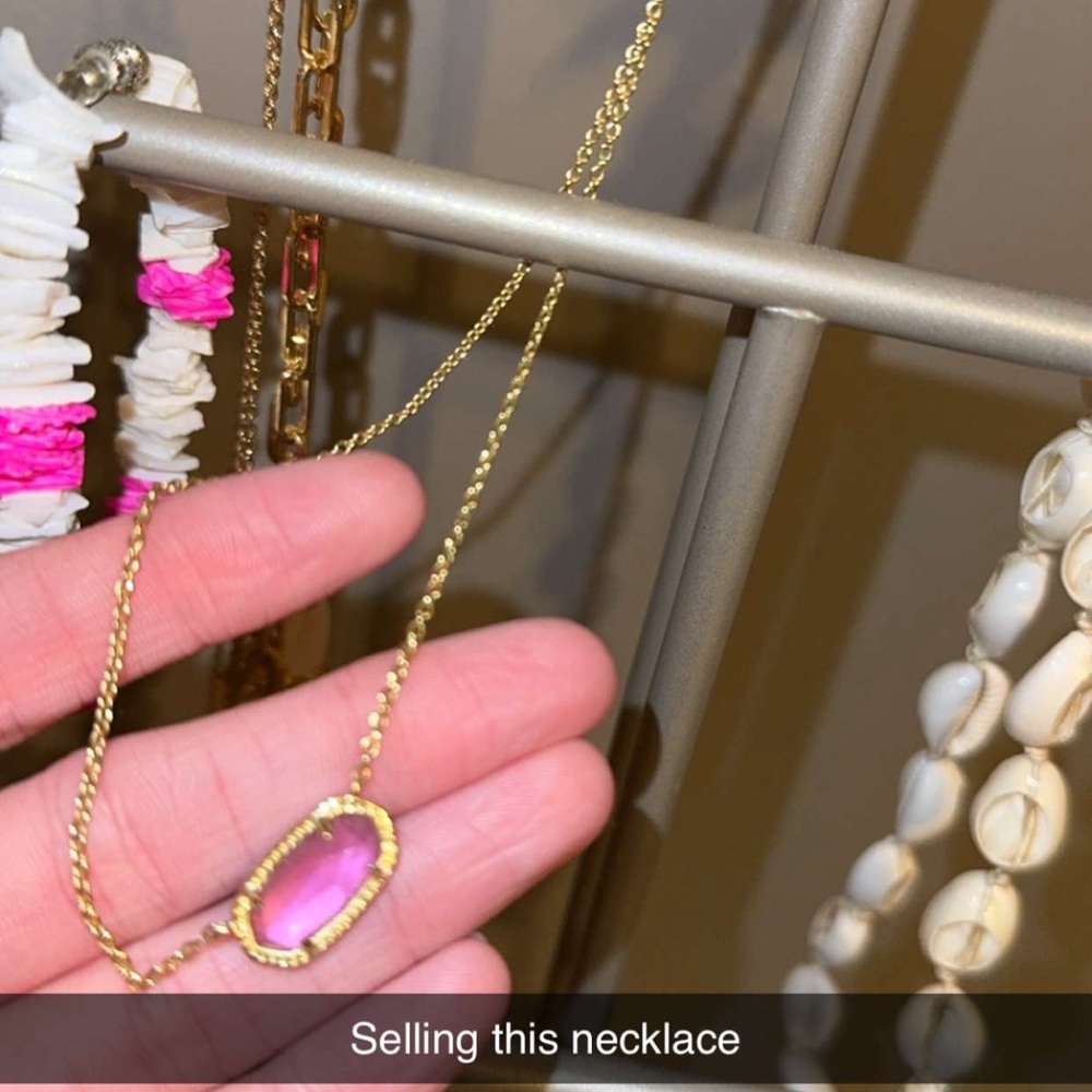 Kendra Scott Gold and Pink Necklace Dainty Charm